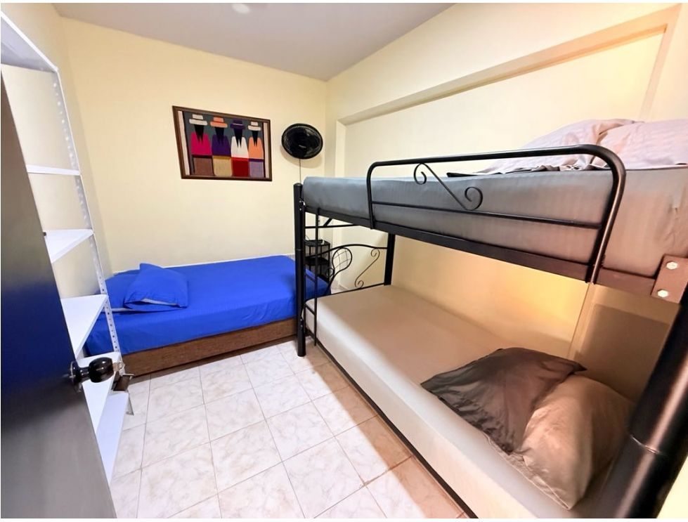 Bedroom 2: 1 double bed and 1 bunk bed, 4 guests